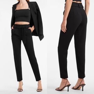 High Waisted Paperbag Ankle Pant